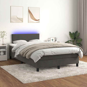 Boxspringbett mit Matratze & LED Dunkelgrau 120x190 cm