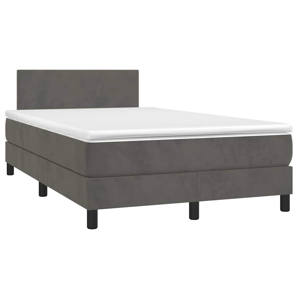 Boxspringbett mit Matratze & LED Dunkelgrau 120x190 cm