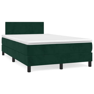 Boxspringbett mit LED Dunkelgrün 120x190 cm