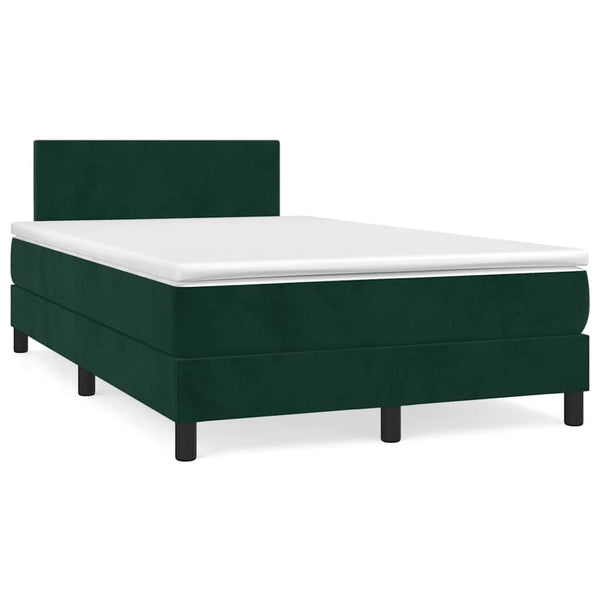 Boxspringbett mit LED Dunkelgrün 120x190 cm