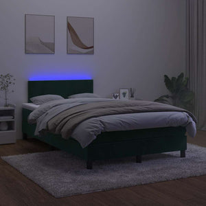 Boxspringbett mit LED Dunkelgrün 120x190 cm