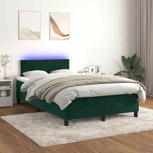 Boxspringbett mit LED Dunkelgrün 120x190 cm