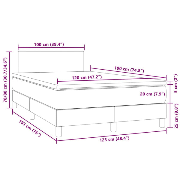 Boxspringbett mit LED Dunkelgrün 120x190 cm