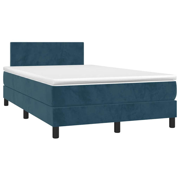 Boxspringbett mit LED & Matratze Dunkelblau 120x190 cm