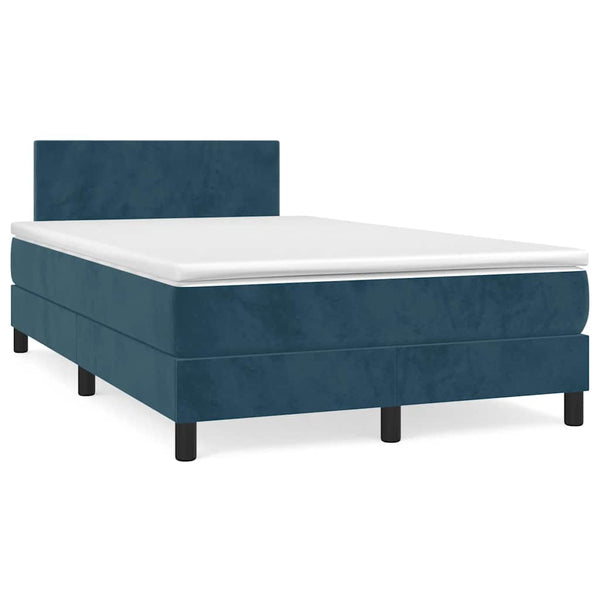 Boxspringbett mit LED & Matratze Dunkelblau 120x190 cm