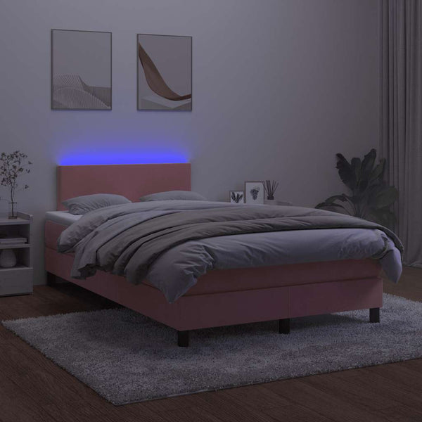 Boxspringbett Rosa mit LED 120x190 cm