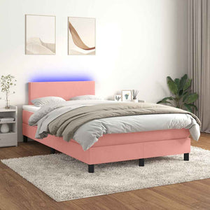 Boxspringbett Rosa mit LED 120x190 cm
