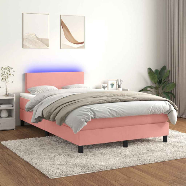 Boxspringbett Rosa mit LED 120x190 cm