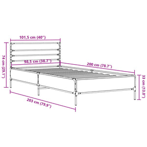 Bettgestell Sonoma Eiche 100x200 cm