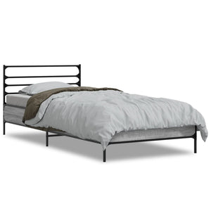 Bettgestell 90x190 cm Grau Sonoma