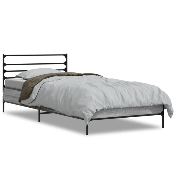 Bettgestell 90x190 cm Grau Sonoma