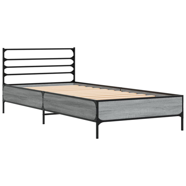 Bettgestell 90x190 cm Grau Sonoma