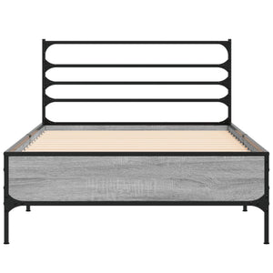 Bettgestell 90x190 cm Grau Sonoma