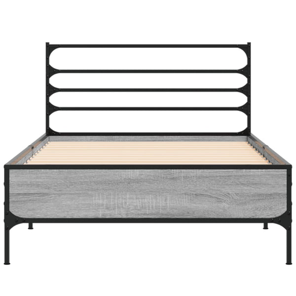 Bettgestell 90x190 cm Grau Sonoma
