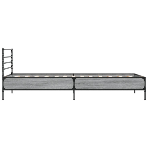Bettgestell 90x190 cm Grau Sonoma
