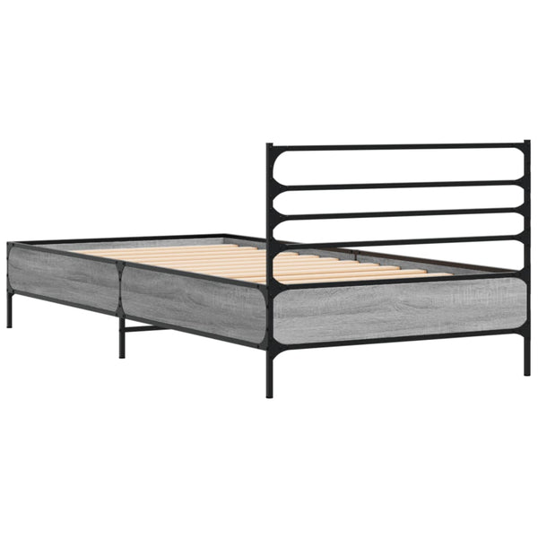 Bettgestell 90x190 cm Grau Sonoma