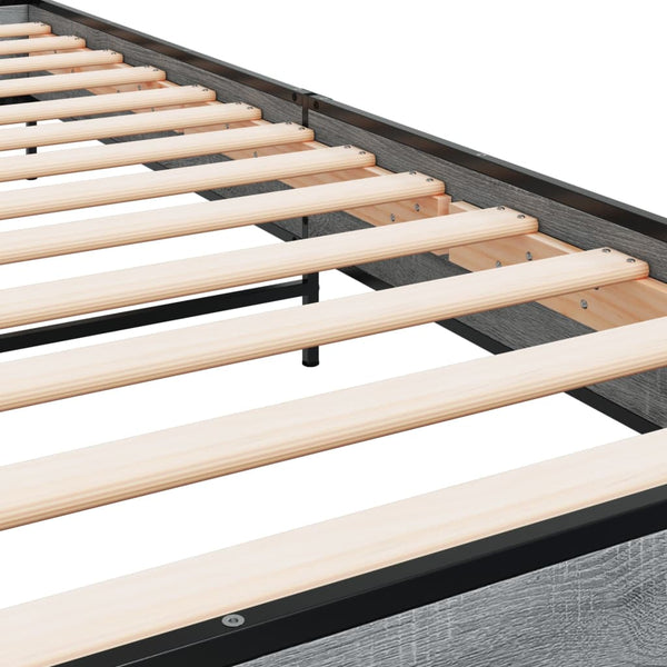 Bettgestell 90x190 cm Grau Sonoma