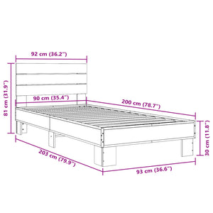 Bettgestell Sonoma-Eiche 90x200 cm
