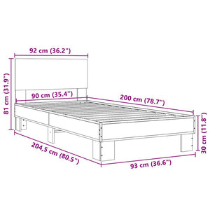 Bettgestell Räuchereiche 90x200 cm