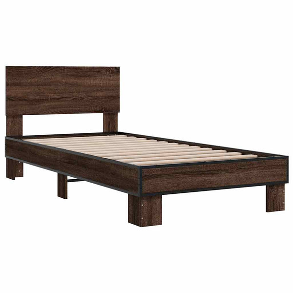 Bettgestell 90x200 cm Braun Eichen-Optik