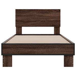 Bettgestell 90x200 cm Braun Eichen-Optik