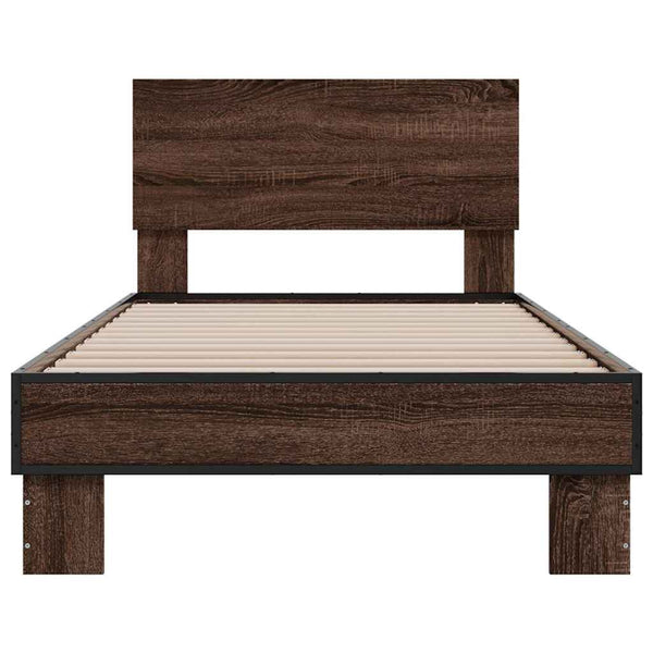 Bettgestell 90x200 cm Braun Eichen-Optik