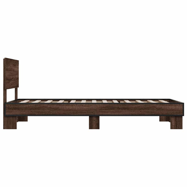 Bettgestell 90x200 cm Braun Eichen-Optik