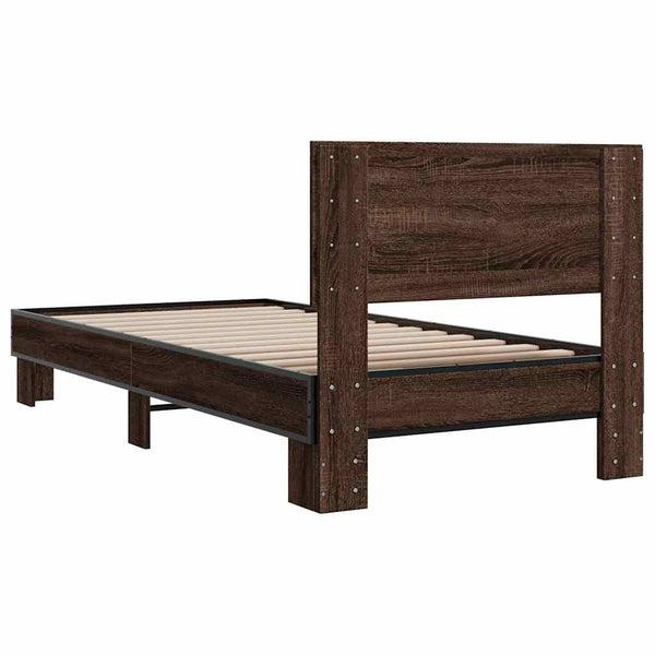 Bettgestell 90x200 cm Braun Eichen-Optik