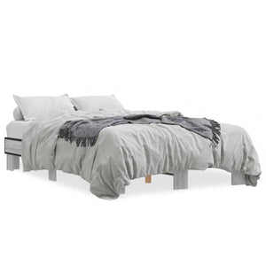 Bettgestell 140x200 cm Grau Sonoma