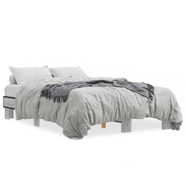 Bettgestell 140x200 cm Grau Sonoma