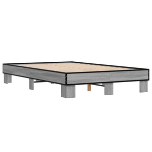 Bettgestell 140x200 cm Grau Sonoma