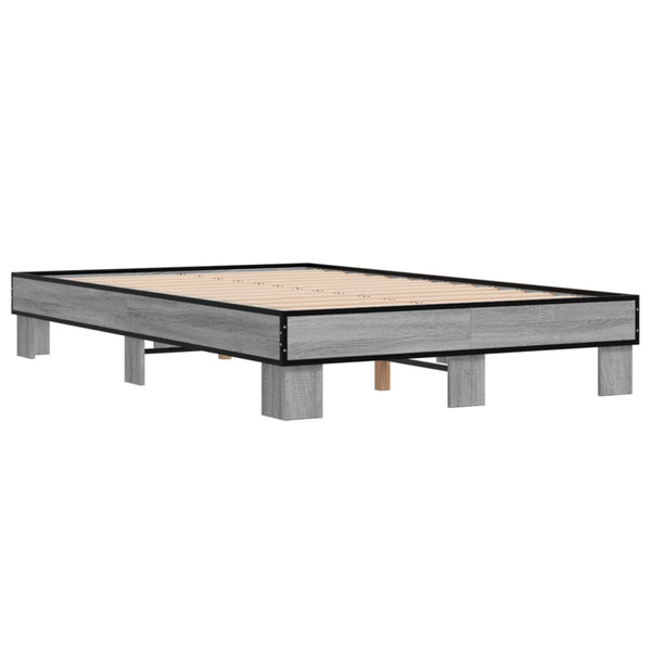 Bettgestell 140x200 cm Grau Sonoma