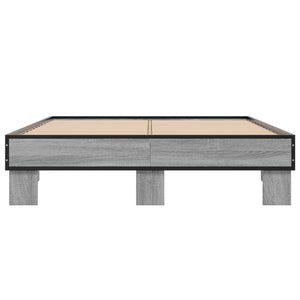 Bettgestell 140x200 cm Grau Sonoma