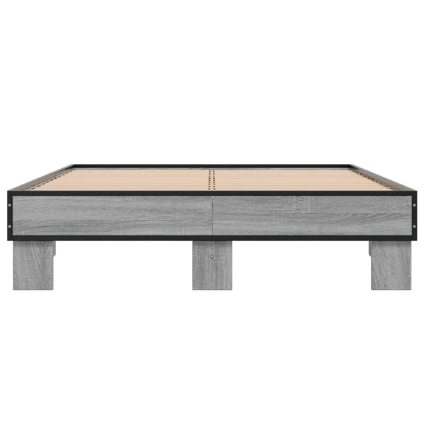 Bettgestell 140x200 cm Grau Sonoma