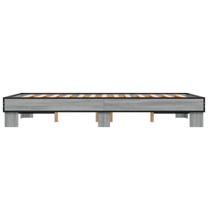 Bettgestell 140x200 cm Grau Sonoma
