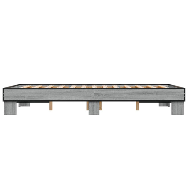 Bettgestell 140x200 cm Grau Sonoma