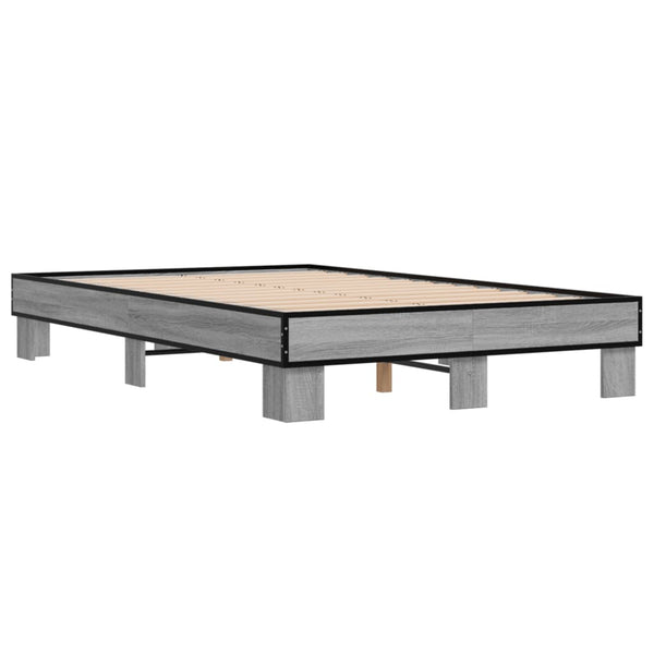 Bettgestell 140x200 cm Grau Sonoma