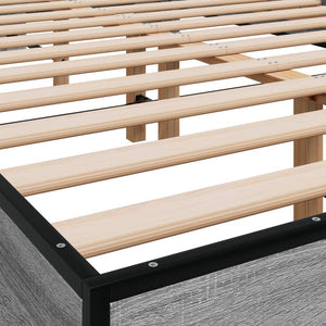 Bettgestell 140x200 cm Grau Sonoma
