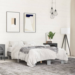Bettgestell 140x200 cm Grau Sonoma