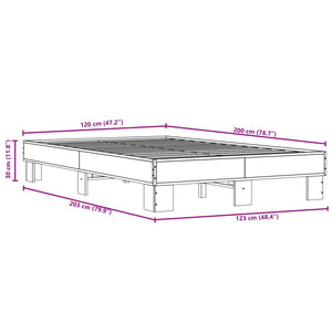 Bettgestell Schwarz 120x200 cm
