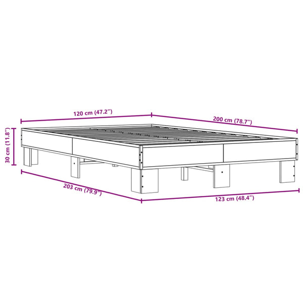 Bettgestell Schwarz 120x200 cm