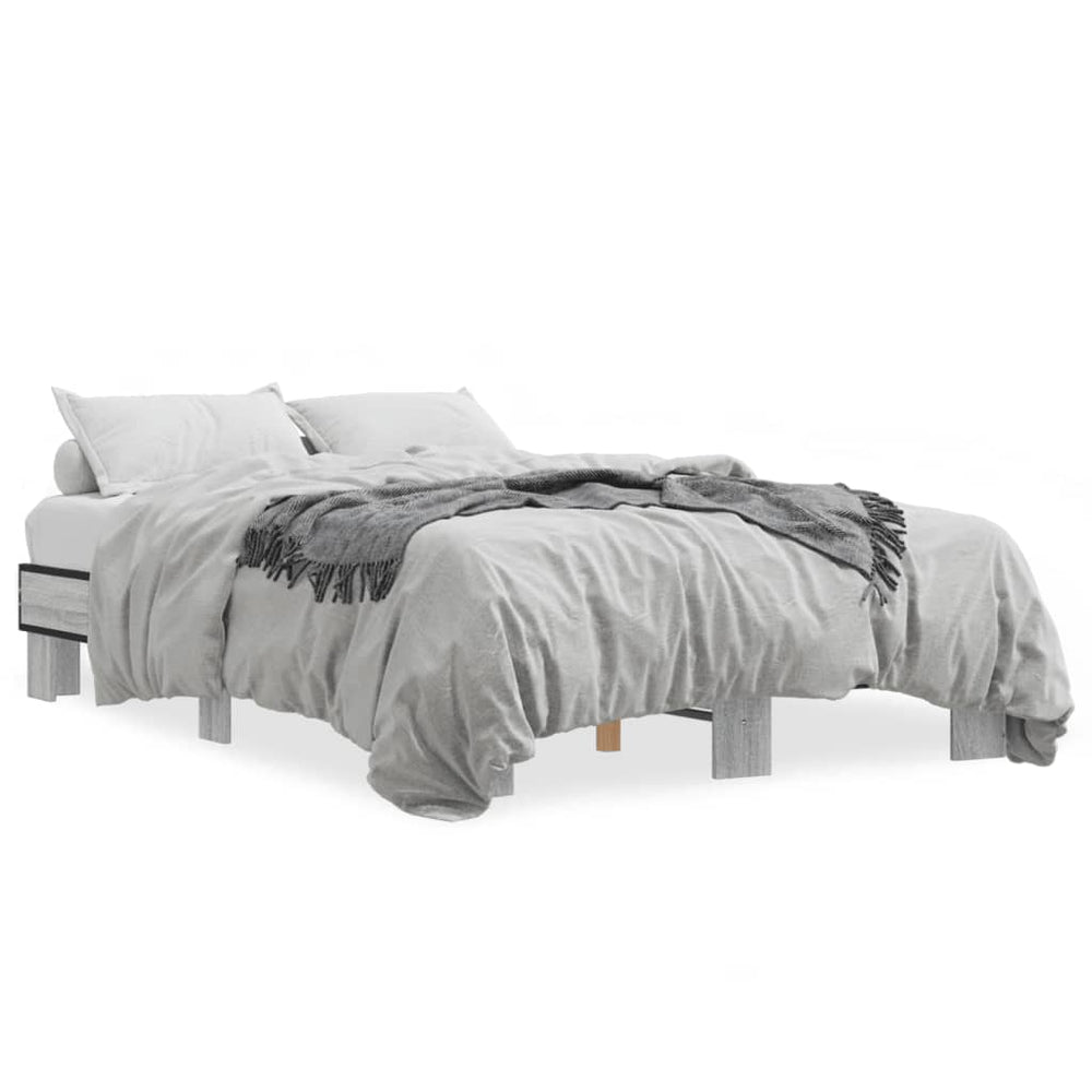 Bettgestell 120x200 cm Grau Sonoma
