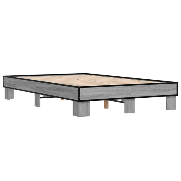 Bettgestell 120x200 cm Grau Sonoma