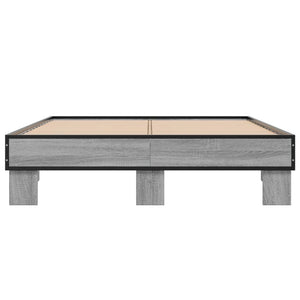 Bettgestell 120x200 cm Grau Sonoma