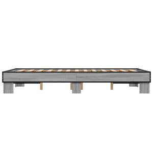 Bettgestell 120x200 cm Grau Sonoma