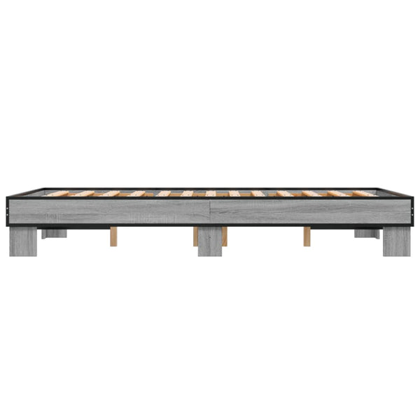 Bettgestell 120x200 cm Grau Sonoma
