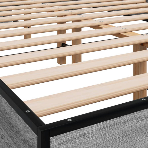 Bettgestell 120x200 cm Grau Sonoma