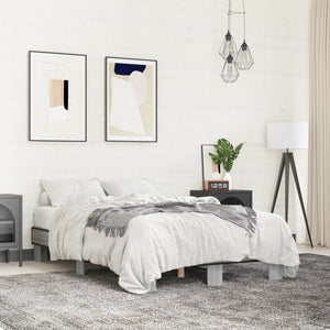 Bettgestell 120x200 cm Grau Sonoma