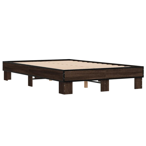 Bettgestell 120x200 cm Braun Eichen-Optik