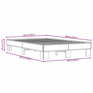 Bettgestell 120x200 cm Braun Eichen-Optik